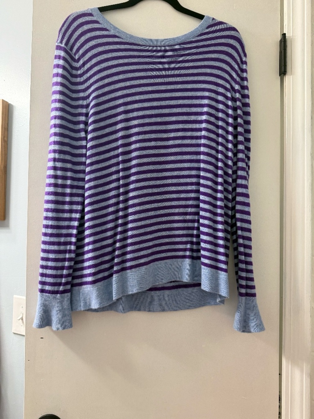 Talbots Petites Striped Lambswool Blend Sweater – Light Blue / Purple – Size XLP